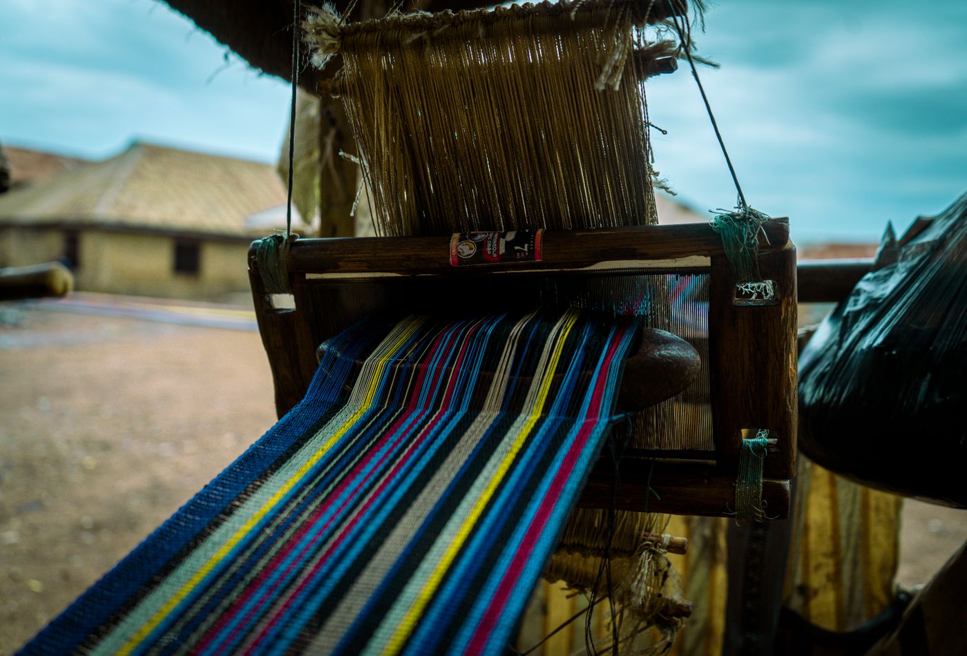 Handwoven silk in the studio